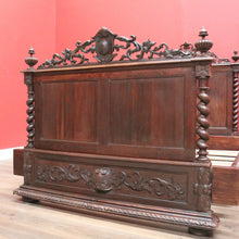Load image into Gallery viewer, x SOLD Antique French Queen Bed, Carved Oak French Bed, incl. Head, Foot, Rails, Slats B11164