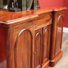 Load image into Gallery viewer, x SOLD Antique English Sideboard, Mahogany Mirror Back Inverted Sideboard Cabinet B10825