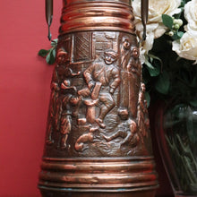 Load image into Gallery viewer, x SOLD Antique Copper and Brass Coal Scuttle, Umbrella Walking Stick Holder Doorstop. B10118