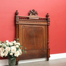 Load image into Gallery viewer, x SOLD Antique French Walnut Single Bed Head Single Bed Headboard with Thistle Finials B10457