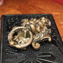 Load image into Gallery viewer, x SOLD Antique French Brass Door Knocker, Antique Brass Lion's Head, Dragon Ring Handle B10769