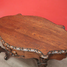 Load image into Gallery viewer, x SOLD Antique French Oak Centre Table Sofa Table, Cross Stretcher Base Table with Fleur de Lis to Apron. B10331