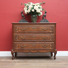 Load image into Gallery viewer, French Chest of Drawers Vintage Hall Cupboard with Three Drawer Oak Hall Cabinet B10929