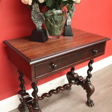 Load image into Gallery viewer, x SOLD Antique English Mahogany Hall Table, Side Table, Single Drawer Hall Table, Desk. B10055