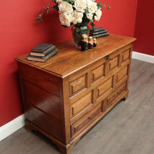 Load image into Gallery viewer, x SOLD Antique French Coffer, Oak Trunk Blanket Box. Chest of Drawers Trunk Linen Chest. B10190