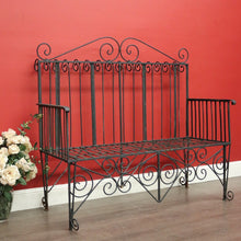 Load image into Gallery viewer, x SOLD Vintage French Wrought Iron Garden Chair, Seat Bench Chair Verandah Armchair. B10395