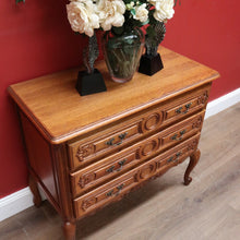 Load image into Gallery viewer, x SOLD French Chest of Drawers, Vintage French Oak 3 Drawer Chest Hall Cabinet Cupboard B10933