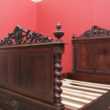 Load image into Gallery viewer, x SOLD Antique French Queen Bed, Carved Oak French Bed, incl. Head, Foot, Rails, Slats B11164