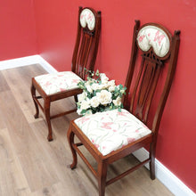 Load image into Gallery viewer, x SOLD A Pair of Vintage Maple Art Nouveau Bed Room Chairs Seat Hall Chairs. B10707