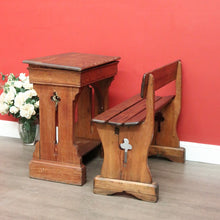 Load image into Gallery viewer, x SOLD Antique French Marriage Celebrant Desk and Bench Seat Wedding Desk and Chair Set B10140