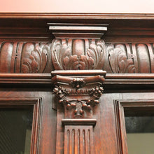 Load image into Gallery viewer, x SOLD Antique Dutch Bookcase, Oak and Glass Door Bookcase, China Display Cabinet B11068