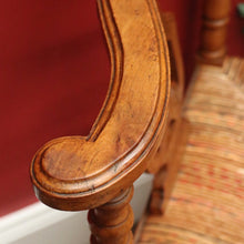 Load image into Gallery viewer, x SOLD Antique French Corner Chair Oak and Rush Seat Music Chair Bedroom Chair Armchair B10748