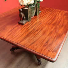 Load image into Gallery viewer, x SOLD Antique English Mahogany 8 Seat Dining Kitchen Table with Lion Paw Feet. B9651