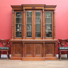 Load image into Gallery viewer, x SOLD Antique English Mahogany Bookcase, 8 Door Breakfront China Cabinet Bookcase. B1116x5