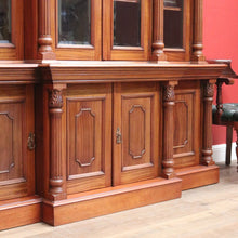 Load image into Gallery viewer, x SOLD Antique English Mahogany Bookcase, 8 Door Breakfront China Cabinet Bookcase. B1116x5