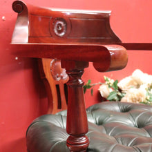 Load image into Gallery viewer, x SOLD Vintage 1970-1980s Office Chair Emerald Green Leather Mahogany Button Seat Chair. B11167