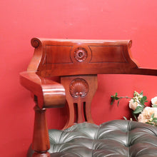 Load image into Gallery viewer, x SOLD Vintage 1970-1980s Office Chair Emerald Green Leather Mahogany Button Seat Chair. B11166