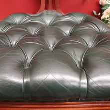Load image into Gallery viewer, x SOLD Vintage 1970-1980s Office Chair Emerald Green Leather Mahogany Button Seat Chair. B11166