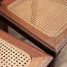 Load image into Gallery viewer, Set of Four Antique French Oak and Cane Dining or Kitchen Chairs or Hall Chairs. B11260
