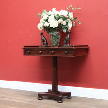 Load image into Gallery viewer, x SOLD Antique English Mahogany Hall Table, Two Drawer Hall Lamp or Side Table, Desk. B11263