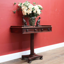 Load image into Gallery viewer, x SOLD Antique English Mahogany Hall Table, Two Drawer Hall Lamp or Side Table, Desk. B11263