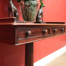 Load image into Gallery viewer, x SOLD Antique English Mahogany Hall Table, Two Drawer Hall Lamp or Side Table, Desk. B11263