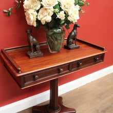 Load image into Gallery viewer, x SOLD Antique English Mahogany Hall Table, Two Drawer Hall Lamp or Side Table, Desk. B11263