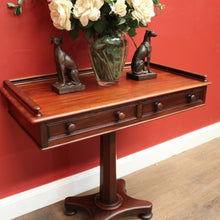 Load image into Gallery viewer, x SOLD Antique English Mahogany Hall Table, Two Drawer Hall Lamp or Side Table, Desk. B11263