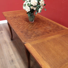 Load image into Gallery viewer, x SOLD Antique French Oak Dining Table with Two Extension Leaves, Parquetry Top. B11271