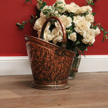 Load image into Gallery viewer, x SOLD Antique Copper Coal Scuttle, Kindling Holder Water Bucket or Pitcher with Handle B11020