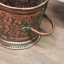 Load image into Gallery viewer, x SOLD Antique Copper Coal Scuttle, Kindling Holder Water Bucket or Pitcher with Handle B11020