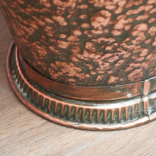 Load image into Gallery viewer, x SOLD Antique Copper Coal Scuttle, Kindling Holder Water Bucket or Pitcher with Handle B11020