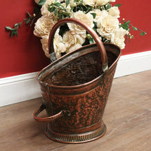 Load image into Gallery viewer, x SOLD Antique Copper Coal Scuttle, Kindling Holder Water Bucket or Pitcher with Handle B11020