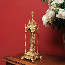 Load image into Gallery viewer, x SOLD Antique Gilt Madonna, Virgin Mary in Reliquary or Fereter. Religious Gilt Statue B11041