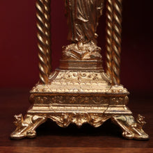 Load image into Gallery viewer, x SOLD Antique Gilt Madonna, Virgin Mary in Reliquary or Fereter. Religious Gilt Statue B11041