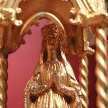 Load image into Gallery viewer, x SOLD Antique Gilt Madonna, Virgin Mary in Reliquary or Fereter. Religious Gilt Statue B11041