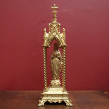 Load image into Gallery viewer, x SOLD Antique Gilt Madonna, Virgin Mary in Reliquary or Fereter. Religious Gilt Statue B11041