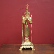 Load image into Gallery viewer, x SOLD Antique Gilt Madonna, Virgin Mary in Reliquary or Fereter. Religious Gilt Statue B11041