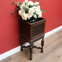 Load image into Gallery viewer, x SOLD Antique English Plant Stand, Oak Jardinière Stand, Raised Pot Plant Holder Stand B11077