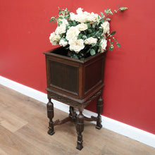 Load image into Gallery viewer, x SOLD Antique English Plant Stand, Oak Jardinière Stand, Raised Pot Plant Holder Stand B11077