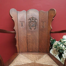 Load image into Gallery viewer, x SOLD Set of Two Armchairs, Pair of Antique French Oak Heraldic Chairs, Coat of Arms B11046