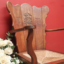 Load image into Gallery viewer, x SOLD Set of Two Armchairs, Pair of Antique French Oak Heraldic Chairs, Coat of Arms B11046