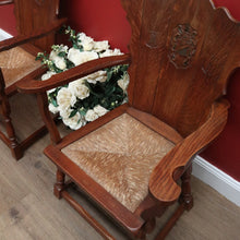 Load image into Gallery viewer, x SOLD Set of Two Armchairs, Pair of Antique French Oak Heraldic Chairs, Coat of Arms B11046