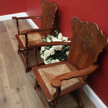 Load image into Gallery viewer, x SOLD Set of Two Armchairs, Pair of Antique French Oak Heraldic Chairs, Coat of Arms B11046