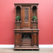 Load image into Gallery viewer, Antique French Sideboard, Walnut Bookcase, China Cabinet, 2 Height Hall Cupboard B10860