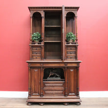 Load image into Gallery viewer, x SOLD Antique French Sideboard, Walnut Bookcase, China Cabinet, 2 Height Hall Cupboard B10860