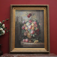 Load image into Gallery viewer, x SOLD Flower Oil Painting Framed Oil on canvas Still Life Oil Flowers in a Vase or Urn B365