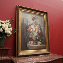 Load image into Gallery viewer, x SOLD Flower Oil Painting Framed Oil on canvas Still Life Oil Flowers in a Vase or Urn B365