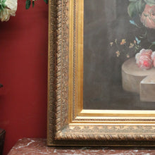 Load image into Gallery viewer, x SOLD Flower Oil Painting Framed Oil on canvas Still Life Oil Flowers in a Vase or Urn B365