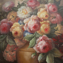Load image into Gallery viewer, x SOLD Flower Oil Painting Framed Oil on canvas Still Life Oil Flowers in a Vase or Urn B365